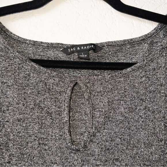 New Zac & Rachel Black Keyhole Lurex Top Size Large - Picture 3 of 6